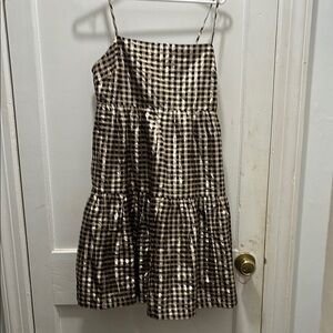 J. Crew Black and White Bubble Midi Dress